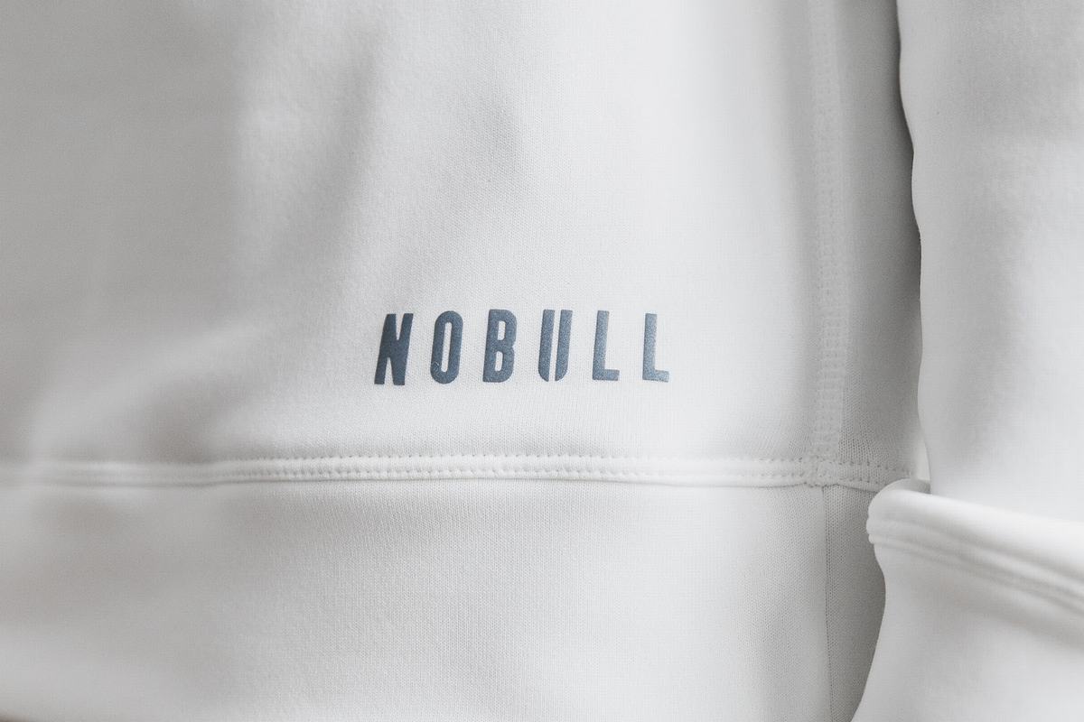 Nobull Performance Crew Men's Sweatshirts White | Australia (WE7541)